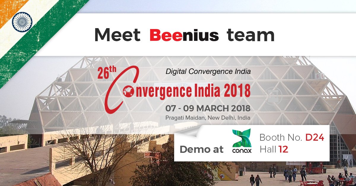 BeeniusTV's tweet photo. Meet our VP Sales, Stefan Niesen at Convergence India, and see Beenius Interactive #TV #Platform demo. Live! @ConaxAS Booth D24 in Hall 12! #HybridDVB #IPTV #OTT #TVOperators https://t.co/bTFNIupLhD https://t.co/wJlQDfbwdE