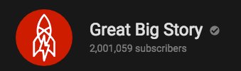greatbigpress's tweet photo. .@greatbigstory has surpassed 2M subs on @YouTube: https://t.co/egq5IcPqmp