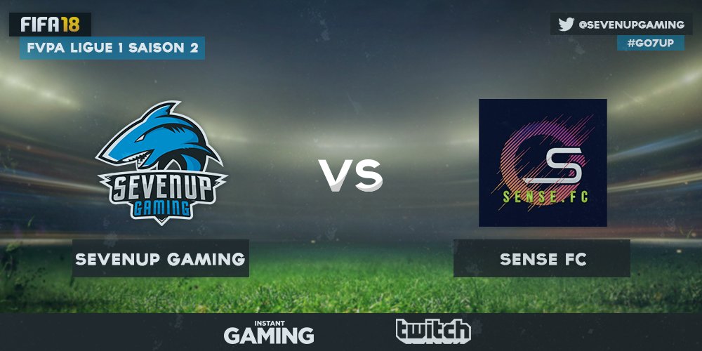 sevenupgaming's tweet photo. Ce soir, notre club pro affrontera SenseFC, restez branchés ! #Go7Up
🏆 Ligue 1 @FVPAeSport 3ème Journée
🆚 @OservSenseFC
📅 26/02/2018
⏰ 22h30
@SevenUpGamingFC #7UpArmy 💪 https://t.co/6XHoKR2Sz3