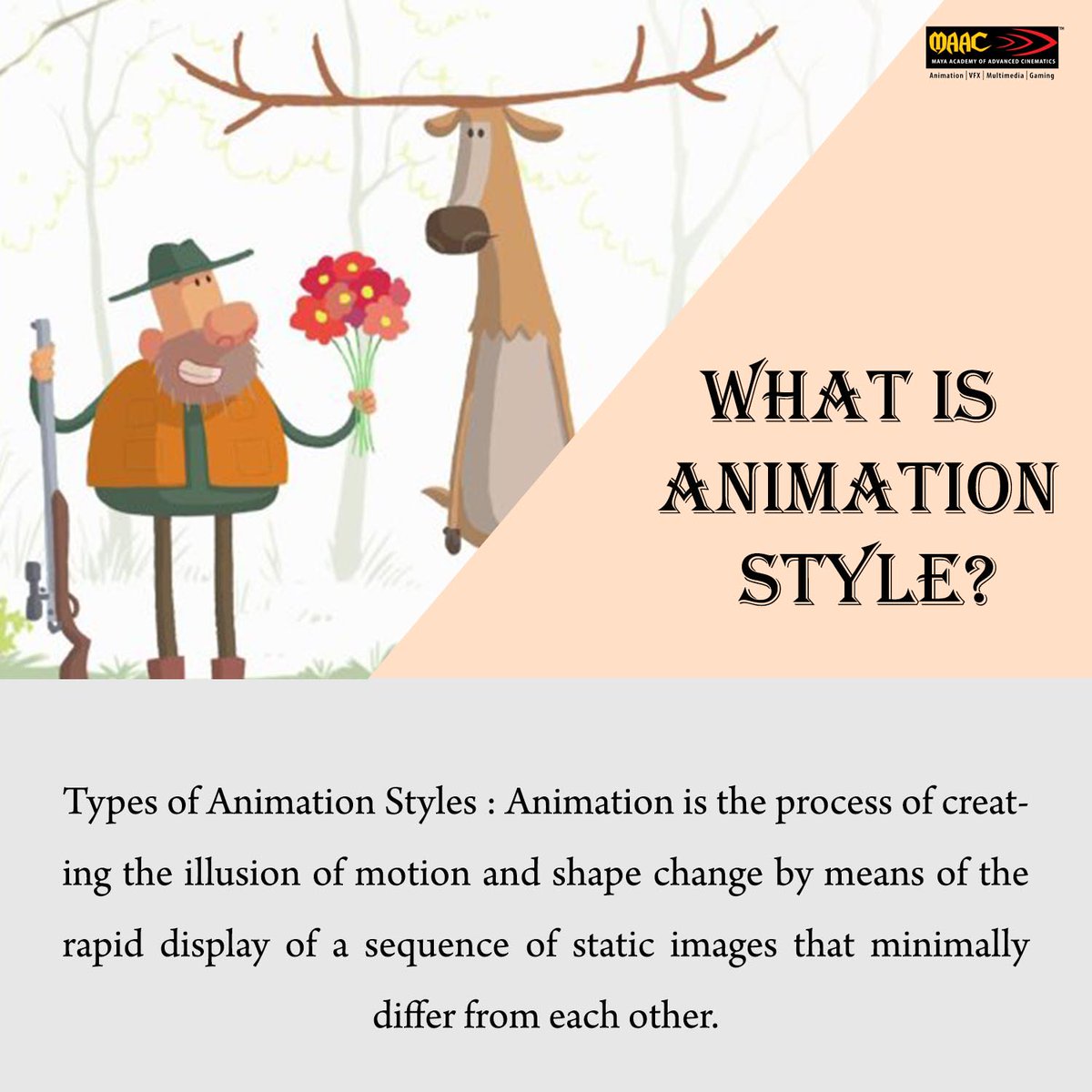 MaacAhmedabad's tweet photo. What is Animation Style ???
https://t.co/eZv6LPGoT2
#WhatisAnimationStyle #Animation #creatingillusion #motion #rapiddisplay #sequenceofstaticimages #MaacCGRoad #MaacSateliteRoad https://t.co/5r1YequMmc