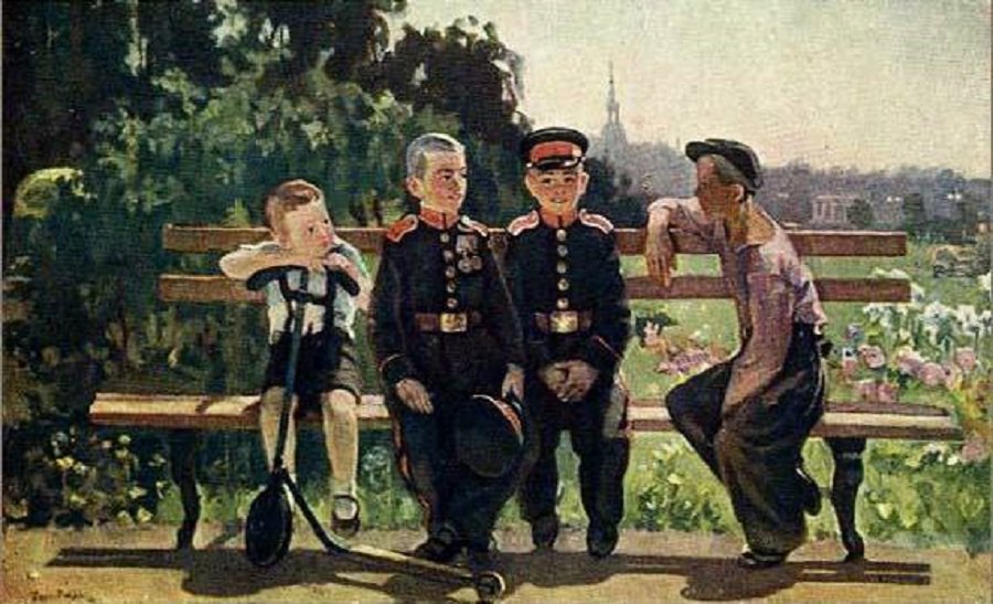 Открытка с суворовцами, своими
