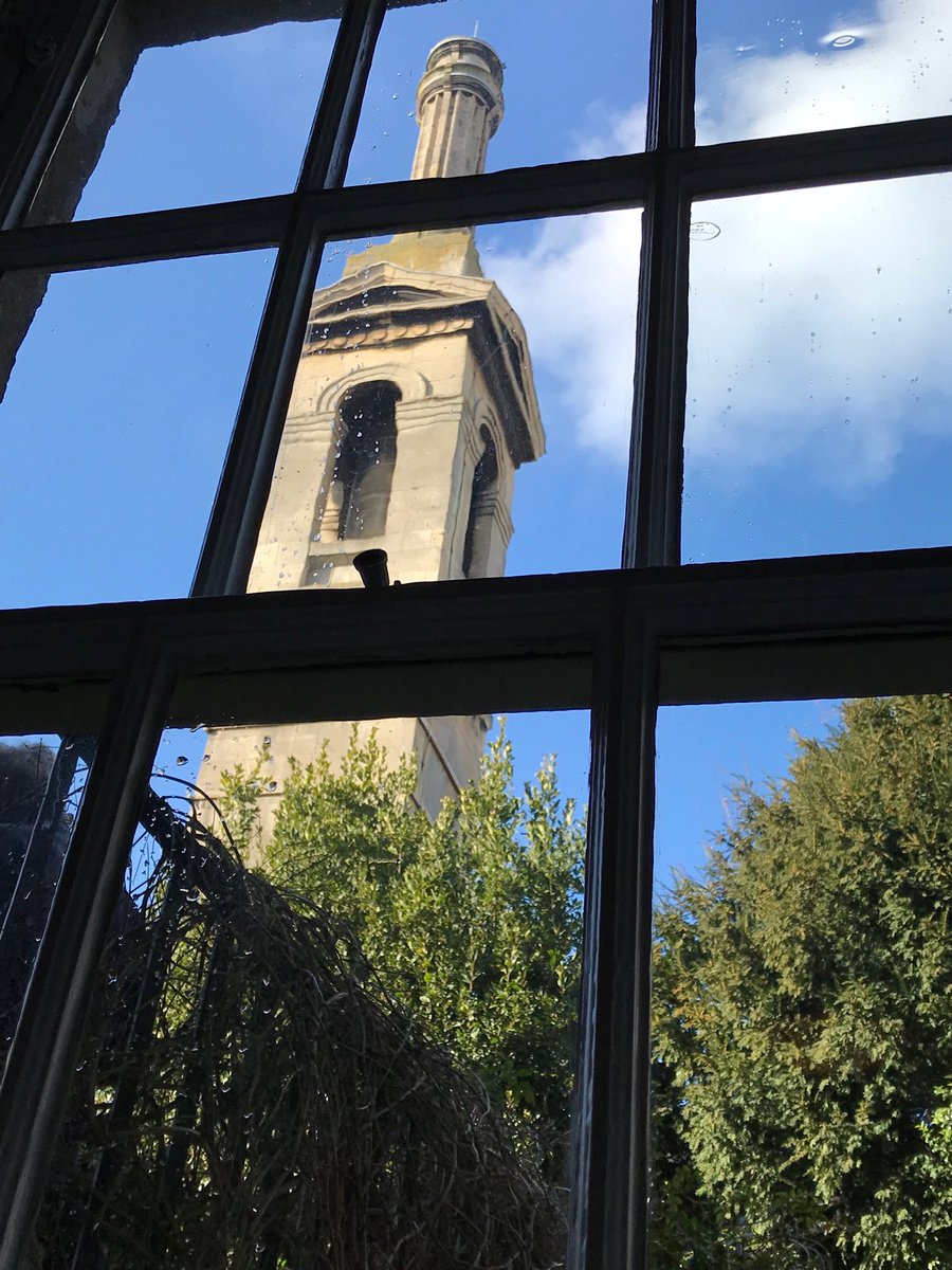 Unusual view of laundry chimney from <a href="/pickledgreens/">Pickled Greens</a> where enjoying cosy coffee.