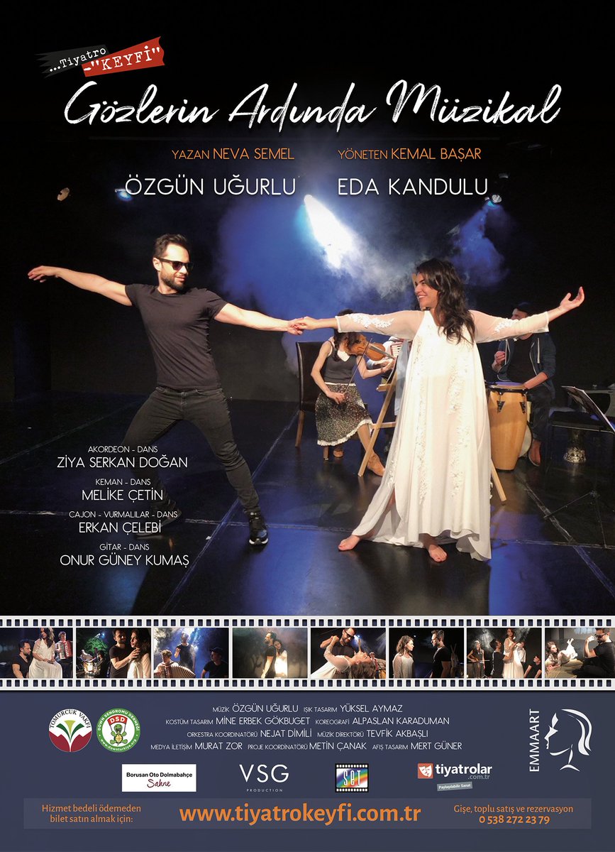 GÖZLERİN ARDINDA MÜZİKAL...
<a href="/ozgunugurlu/">Özgün</a> <a href="/EdaKandulu/">Eda Kandulu</a> 

8 Mart 20:30 Borusan Oto Dolmabahçe Sahne.
9 Mart 20:30 Caddebostan Kültür Merkezi.

Hizmet bedeli ödemeden bilet:
tiyatrokeyfi.com.tr  
Gişe ve rezervasyon: 05382722379

#tiyatro #müzikal #sanat #art #etkinlik #istanbul