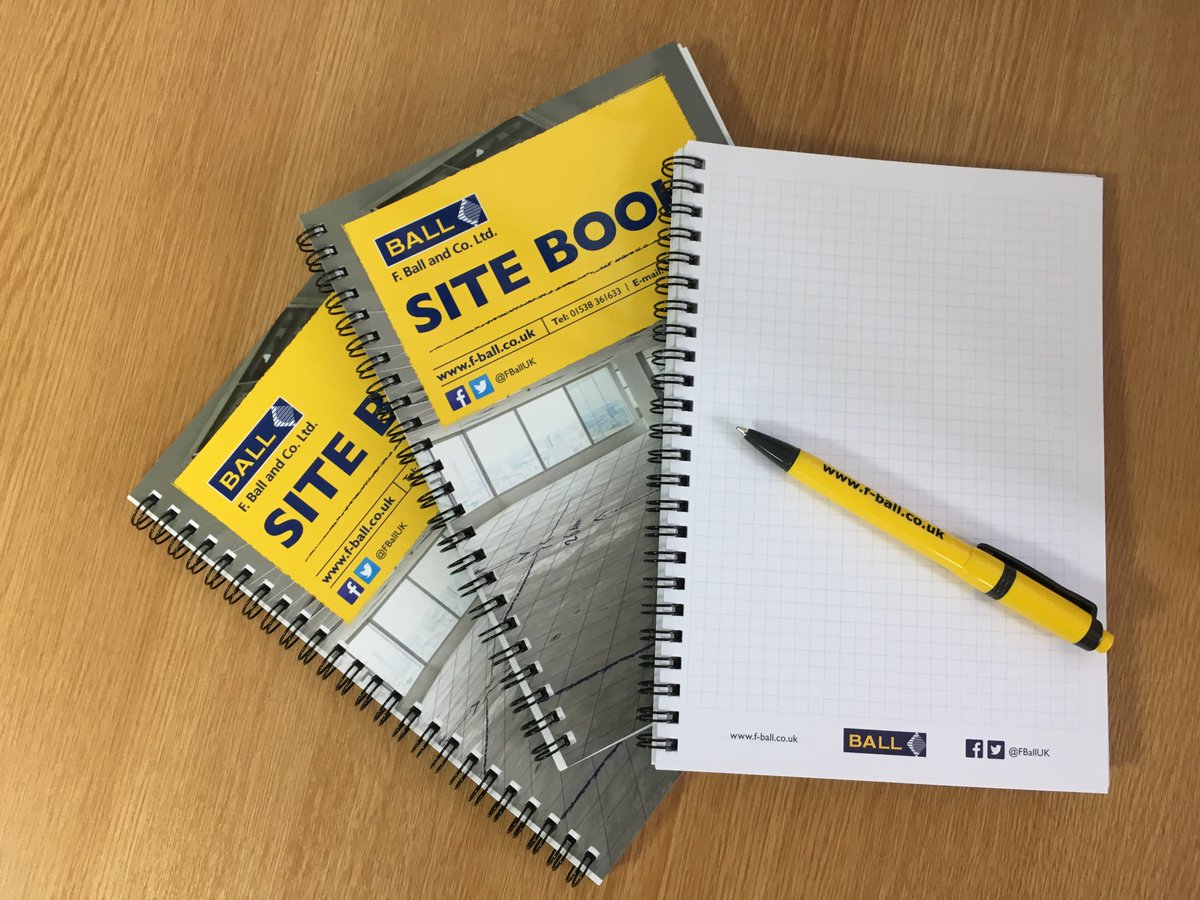 The new <a href="/FBallUK/">F. Ball and Co. Ltd.</a> Site Book is now available. A handy notepad with squared paper for planning your projects, 2018 Yearplanner and useful Stopgap and Styccobond Selector Charts makes the site book an indispensable accessory for fitters. Request your FREE copy now by RT and DM.
