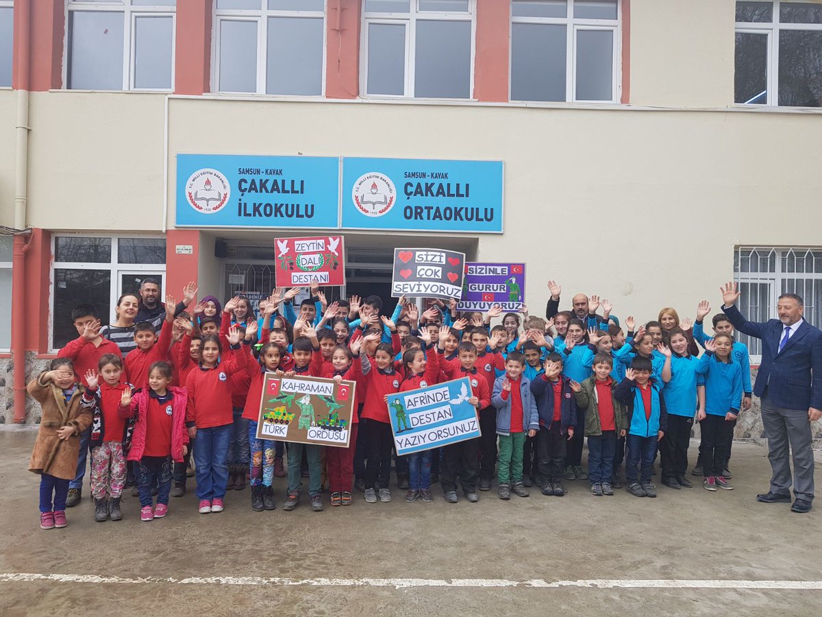 Çakallı İlk/Ortaokul Öğrencilerinden Zeytin Dalı Harekatına coşkulu destek #kavakmem #samsunokumavakti #AfrinOperasyonu #CoskunESEN57 #Osmankaymk #SamsunMaarifHareketi #samsunmem