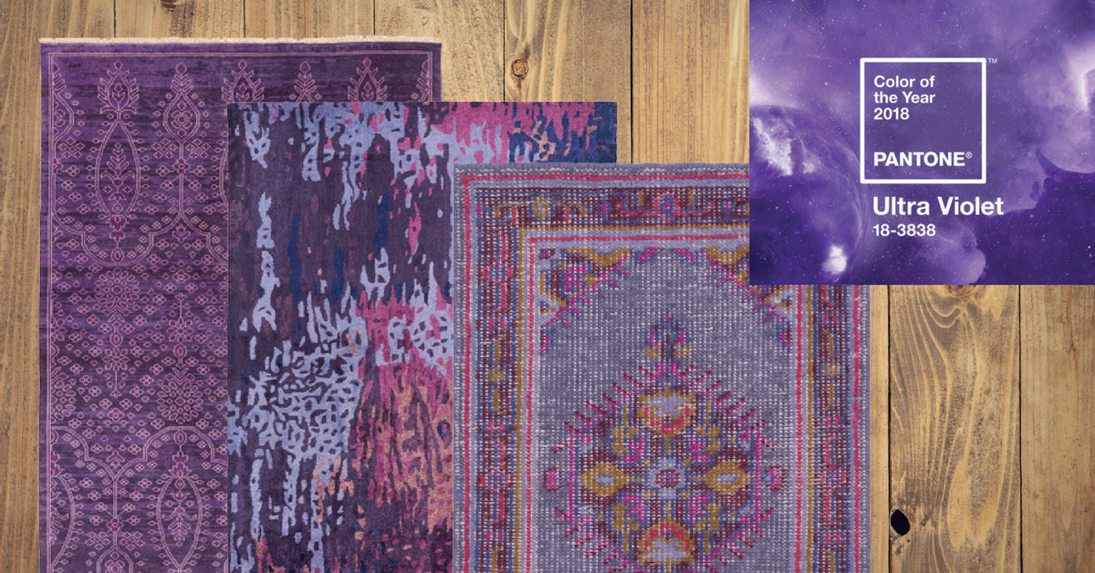 Flooring meets <a href="/pantone/">PANTONE</a> 's Color of the Year with these beautiful Ultra Violet-inspired area rugs from <a href="/suryasocial/">Surya</a>.