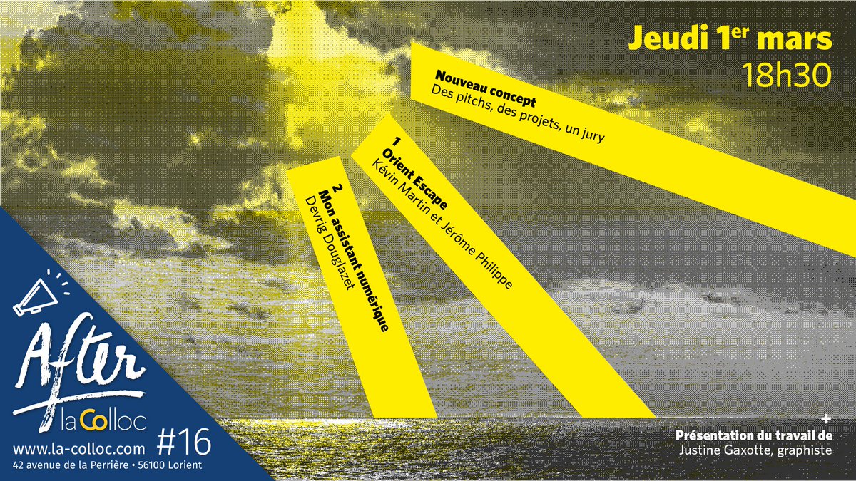 la_colloc's tweet photo. 📢L'after de la Colloc c'est jeudi à 18h30📢
✔️Présentation  Justine Gaxotte, un grand merci pour le visuel de l'after :)
✔️Devrig douglazet - mon assistant numérique
✔️Gwénolé Gahinet - navigateur
✔️Orient Escape
🖱️infos> https://t.co/HcP73hmFga https://t.co/4y34AWkBZp