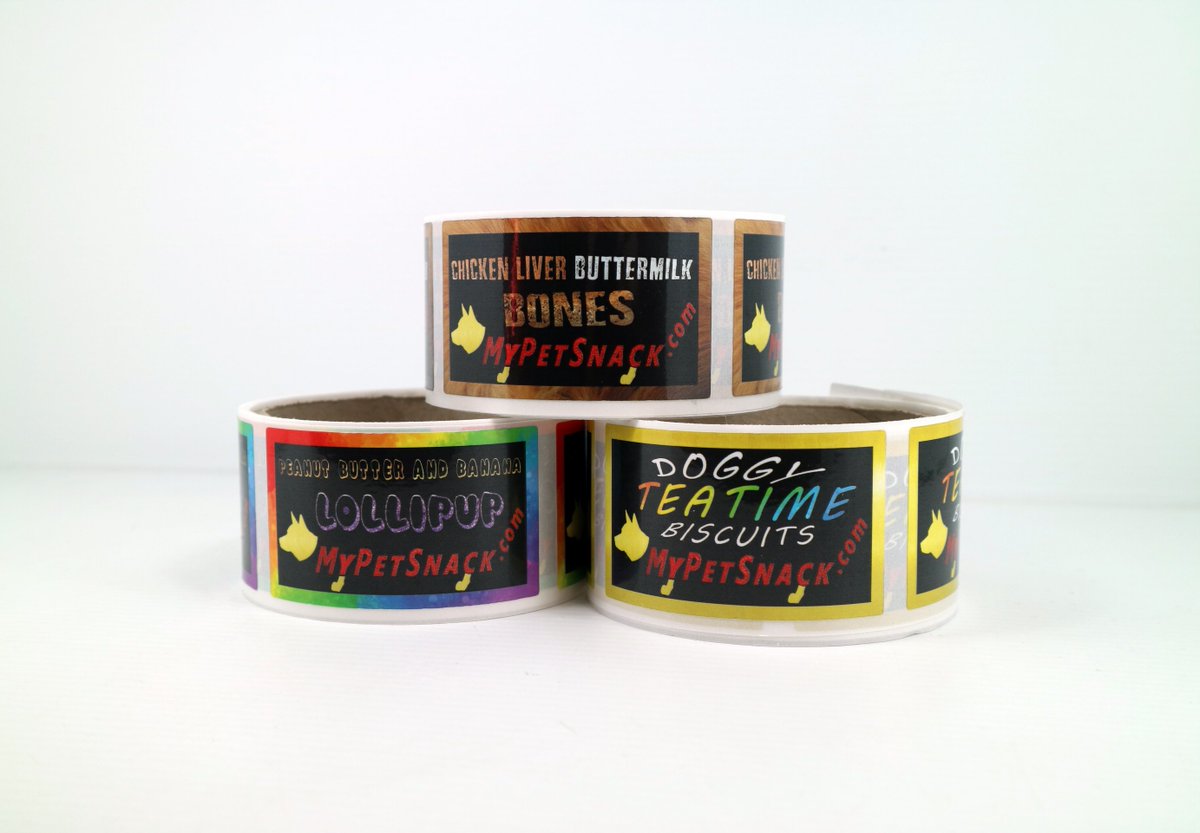 Troy_print's tweet image. RT @DSPcouk: We love these pet snack labels we created, they're so colourful and creative!  🐾 #DiscountStickerPrinting #SafetyLabels #LabelPrinting