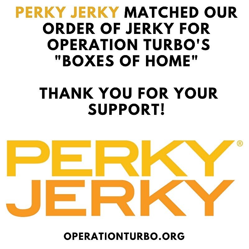 OperationTurbo's tweet photo. BIG thank you to Perky Jerky for supporting Operation Turbo by matching the latest and largest jerky order to date! 

https://t.co/wdzk2QBLQr 

#SupportTheTroops #CarePackages 
#Navy #Marines #Army #AirForce #CoastGuard #PerkyJerky https://t.co/DwASPvdYjY