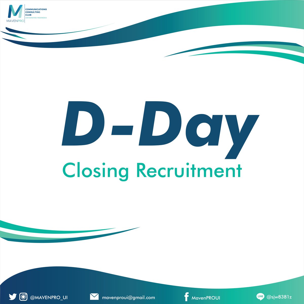 MavenPRO_UI's tweet photo. By the end of this day, we will sum up list of the candidates so make sure your name is there!

Your latest chance is here: https://t.co/ldvrvtjZ1o 

And we'll see you real soon!

#MavenPRO
#ServeInStyle
Contact Person: Kenny (082261600700) (line: kenny_hutomo) https://t.co/XeMt1zbeGc