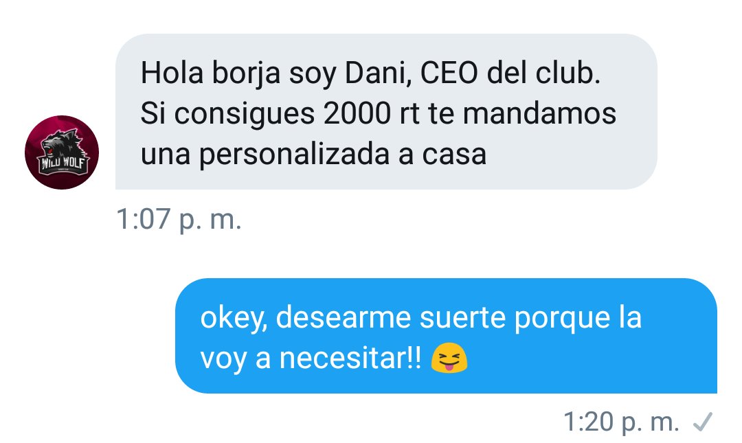 SI LLEGO A 2K #RTs @WildWolfClub ME COMPRA SU CAMISETA!!

A LOS QUE DEN RT LES SIGO, AHORA MAS QUE NUNCA!! 🔁&amp;❤️

SE AGRADECERÁ MUCHÍSIMO EL APOYO DE TODOS DE VERDAD!!