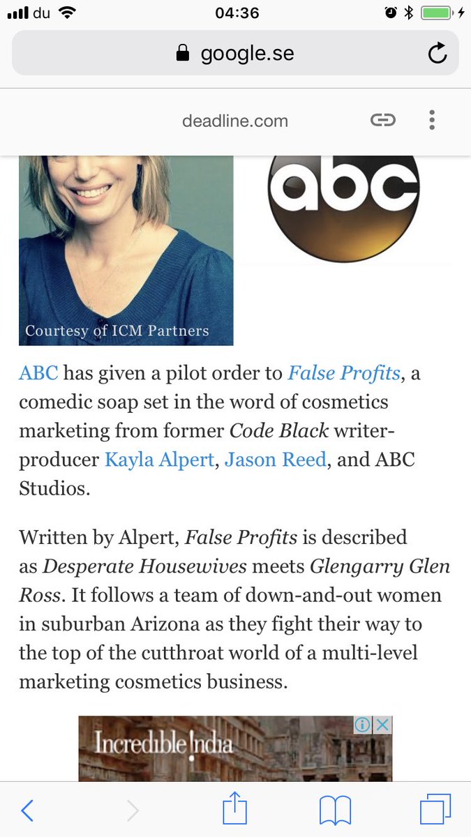Thank you <a href="/ABCNetwork/">ABC</a> for finally giving us a series about the Marketing Cosmetics industry!! #thrilled. <a href="/BellamyYoung/">Bellamy Young</a>