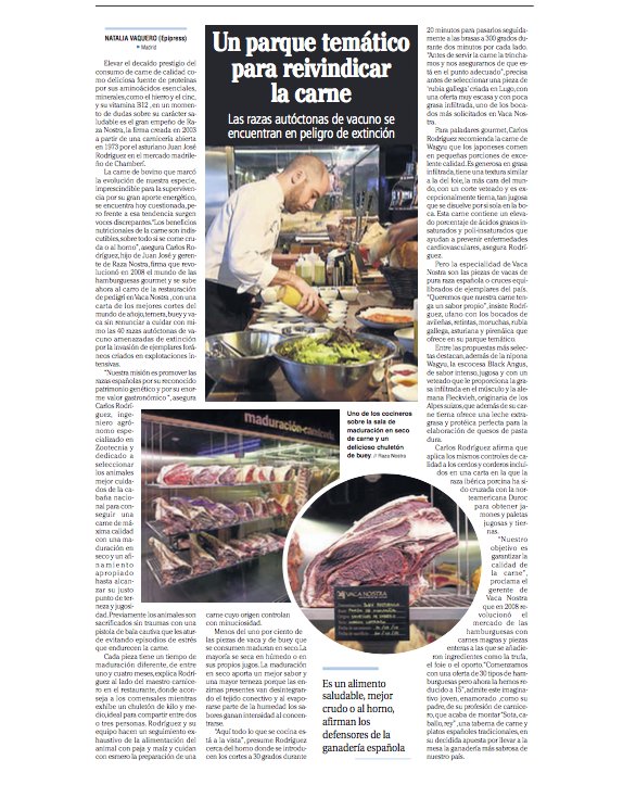 Un parque temático para reivindicar la carne vía <a href="/Farodevigo/">Faro de Vigo</a> 
“Nuestra misión es promover las razas españolas por su reconocido patrimonio genético y por su enorme valor gastronómico “, asegura #RazaNostra <a href="/vacanostra/">Vaca Nostra</a> <a href="/agencia_PCYC/">PCYC GASTRO Y VIAJES</a> #meatlovers #carnesconraza