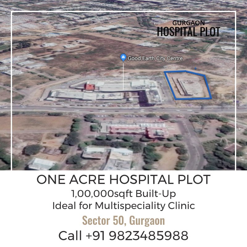 For Sale @ Sector 50, Gurgaon.  One Acre Hospital Plot, 100,000sqft Built-Up Area.  Includes Two Level Basement Parking.  For more details please call +91 9823485988 #apimirpuri #friendsofapi #gurgaon #multispecialityclinic #clinicforsale #hospitalforsale #gurgaonhospital