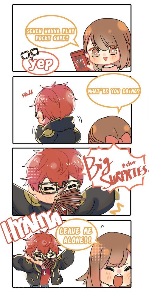 #mysticmessenger #saeran #saeyoung 
saeranXMC  saeyoungXMC
pocky game ~~They are such a lovely couple~ 