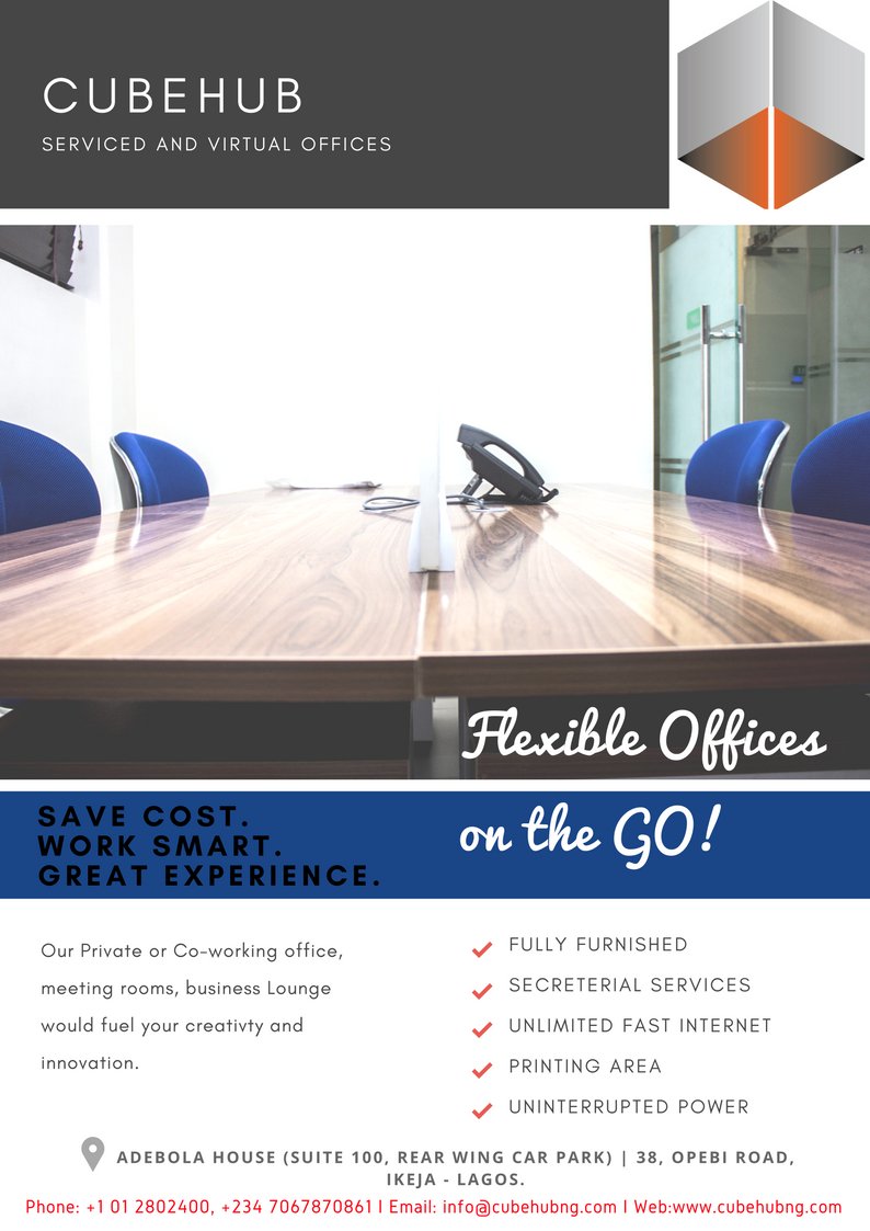 ingeniacityhq's tweet photo. Upgrade your hustle.. Let your clients meet up with you @ our place!..Book an office space on the Go!
#2Daystogo #cubehubbusinesses #cubehub #cubehubng #prelaunch #mailbox #grind #businessaddress #entrepreneur #work
IG: @cubehubng @ingenia_city
Twitter: @ingeniacity @CubeHubNG https://t.co/O0QSMAG8jW