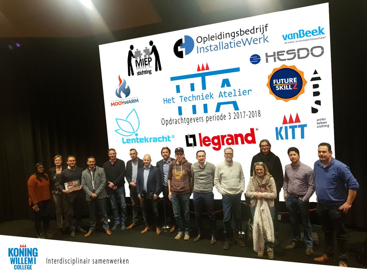 De deelnemende #opdrachtgevers op een rijtje na hun pitch in het #metaforum <a href="/KW1C/">KW1C</a> #onderwijs #MBO

Atelier Beheer Stichting
<a href="/toekomstgericht/">FutureSkillz</a>
<a href="/hesdo/">Hesdo</a>
<a href="/IWBZ/">IW Brabant-Zeeland</a>
Van Beek Schroeftransport
<a href="/Lentekracht/">Lentekracht</a>
<a href="/MooyWarm/">MooyWarm-Chabani</a>
Stichting MIEP
<a href="/Legrand/">Legrand</a> 
KITT (<a href="/KW1C/">KW1C</a> Innovation &amp; Technology for Tomorrow)
