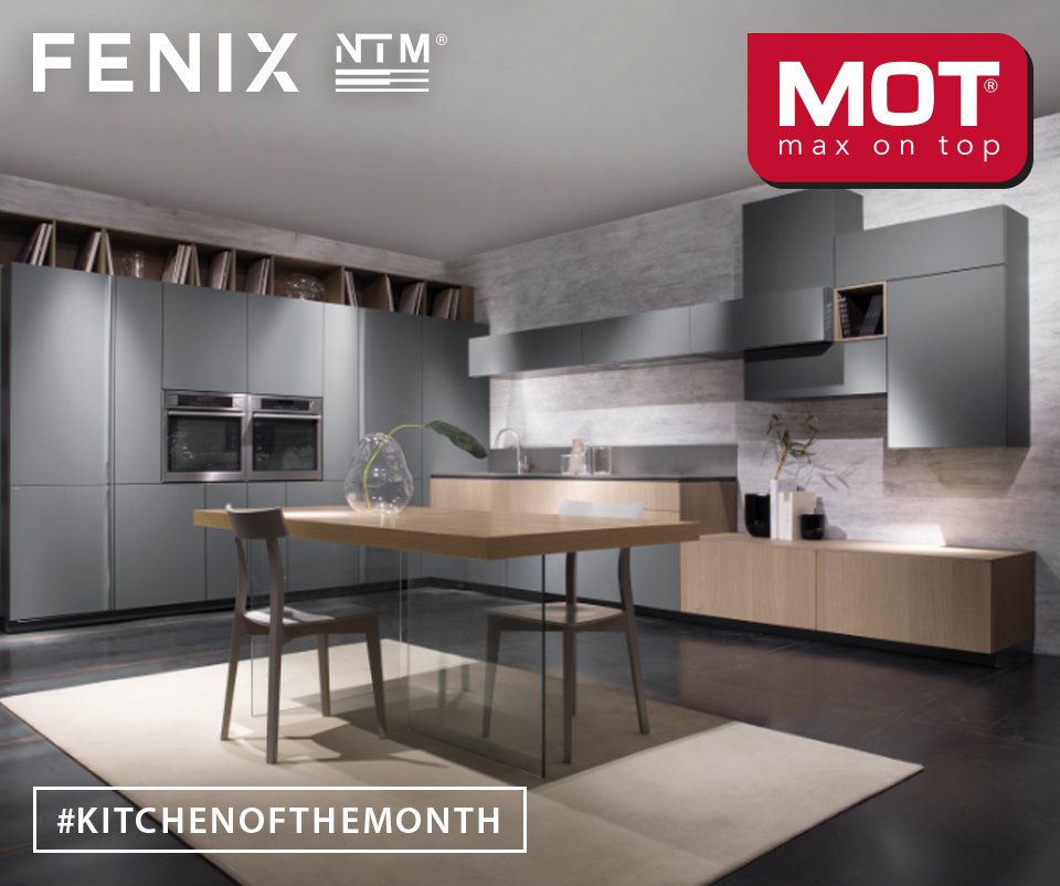 MaxonTopSA's tweet photo. This month's kitchen is a real eye-catcher! The unique cabinetry design and #FenixNTM colour choice certainly makes a statement. Choose a Fenix NTM® application for a sleek look-and-feel with various added benefits. More info: https://t.co/hoEkynvveq
#MaxOnTop  #KitchenOfTheMonth https://t.co/GbnX1lOXRS