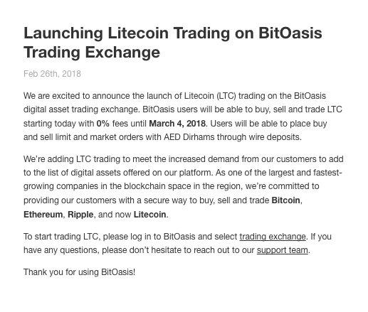 bitoasis's tweet photo. Launching Litecoin Trading on BitOasis Trading Exchange
https://t.co/hFDBNCR9k9 https://t.co/bLZhcCeQ2e