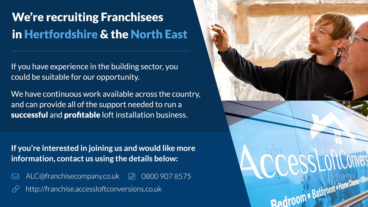If you're a tradeperson in the Hereford area, you might be suitable for our loft conversion franchise. We work on the basis of finding you work, making plans and providing full support throughout each build. We have work waiting in the area, so why not get in touch? #HerefordHour