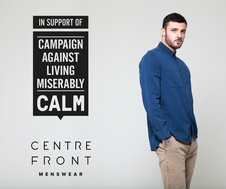 We have teamed up with @theCALMzone  – a charity supporting the prevention of male suicide, we will be donating 10% of every sale to support their cause.

 To find out more about what they do, head to their website goo.gl/73baQL
#savethemale #centrefrontmenswear