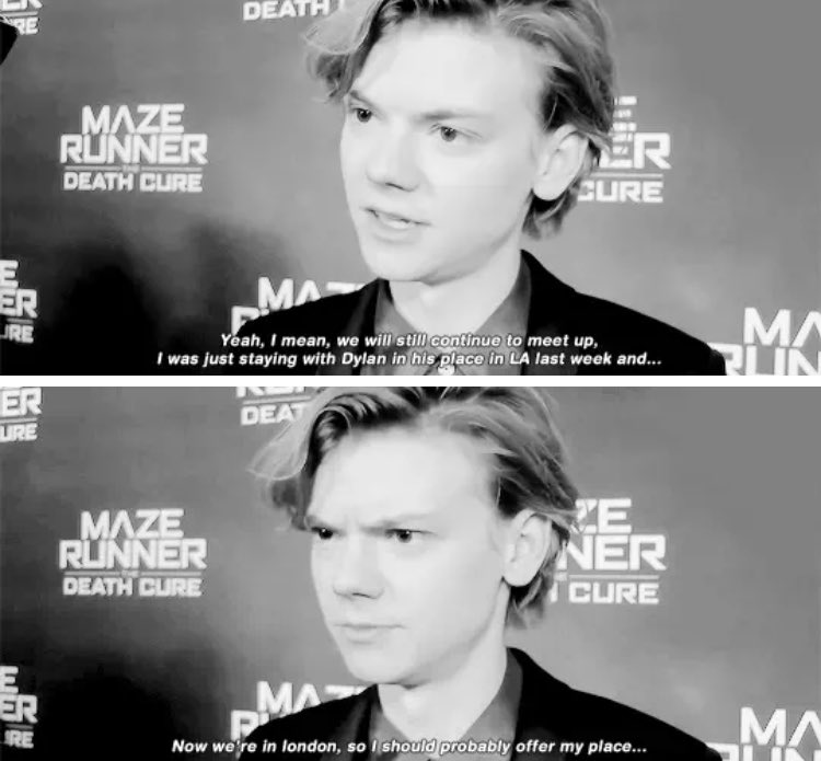 newtmaspost's tweet image. THOMAS SANGSTER SAYING HE WAS AT DYLAN’S PLACE AND SHOULD OFFER HIS PLACE TOO