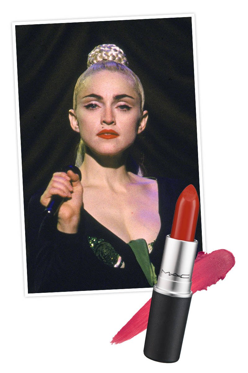 Madonna requested MAC to create a lipstick that would last through an entire performance, so they formulated "Russian Red". They made the shade specifically for her 1990 Blonde Ambition tour, the color exists until today and is one of the best selling lipsticks of all time.