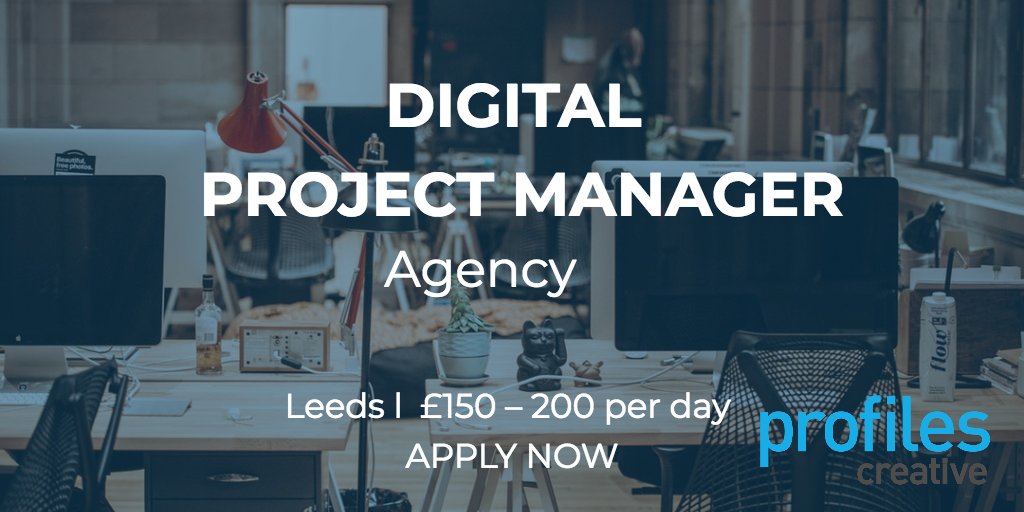 ProfilesNorth's tweet photo. A great opportunity for multiple digital project managers to join a thriving team in Yorkshire. Looking to add some great campaigns, clients and a top agency to your CV? Contact warren@profilescreative.com >> https://t.co/fJUQX7TfJy https://t.co/ukAfNAbZAZ