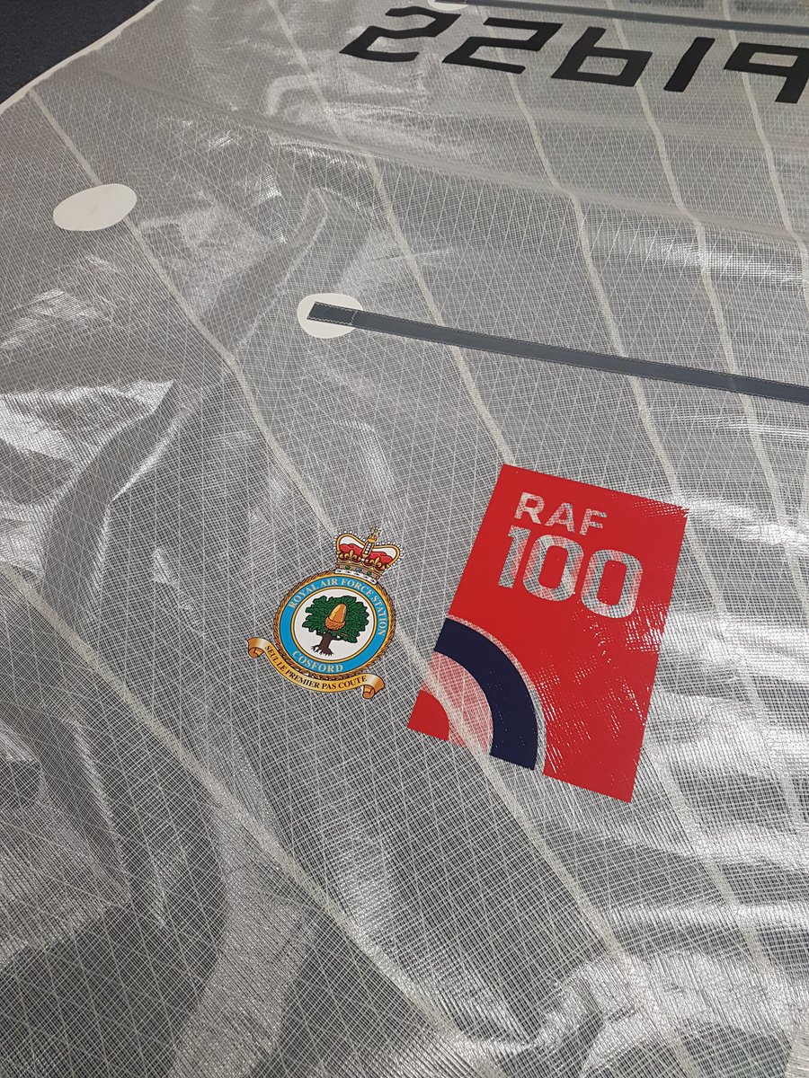 2k sail branded for 2018 season. #RAF100 @RoosterSailing #Roosterkit. @jenn_RAFBF white spinnaker with @RAFBF logo sponsor?