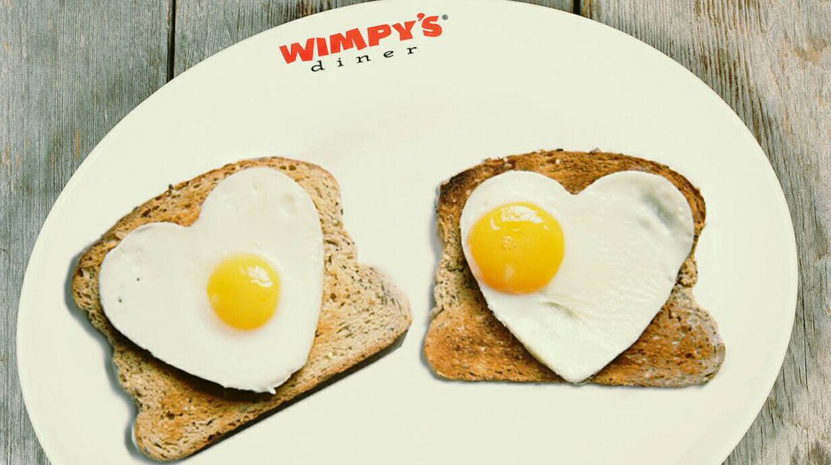 wimpysdiner's tweet photo. Will you be my valentine? #loveisintheair #eggs #loveactually #valentine #valentinesday #brunch #happyvday #instamood #date #romance https://t.co/QkKr0wom1B