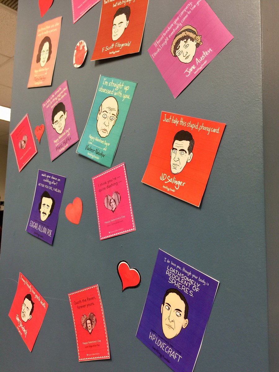 Happy Valentine’s Day. 
Love, the English Department and your fave authors ❤️😘