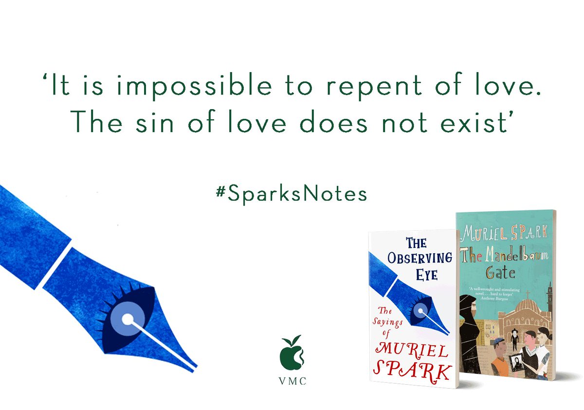 ViragoBooks's tweet photo. 'The sin of love does not exist.'
#MurielSpark: 100 years of spreading love.
#SparksNotes #TheMandelbaumGate #VMC #ValentinesDay @MurielSpark100 https://t.co/4hc07Ilgy9