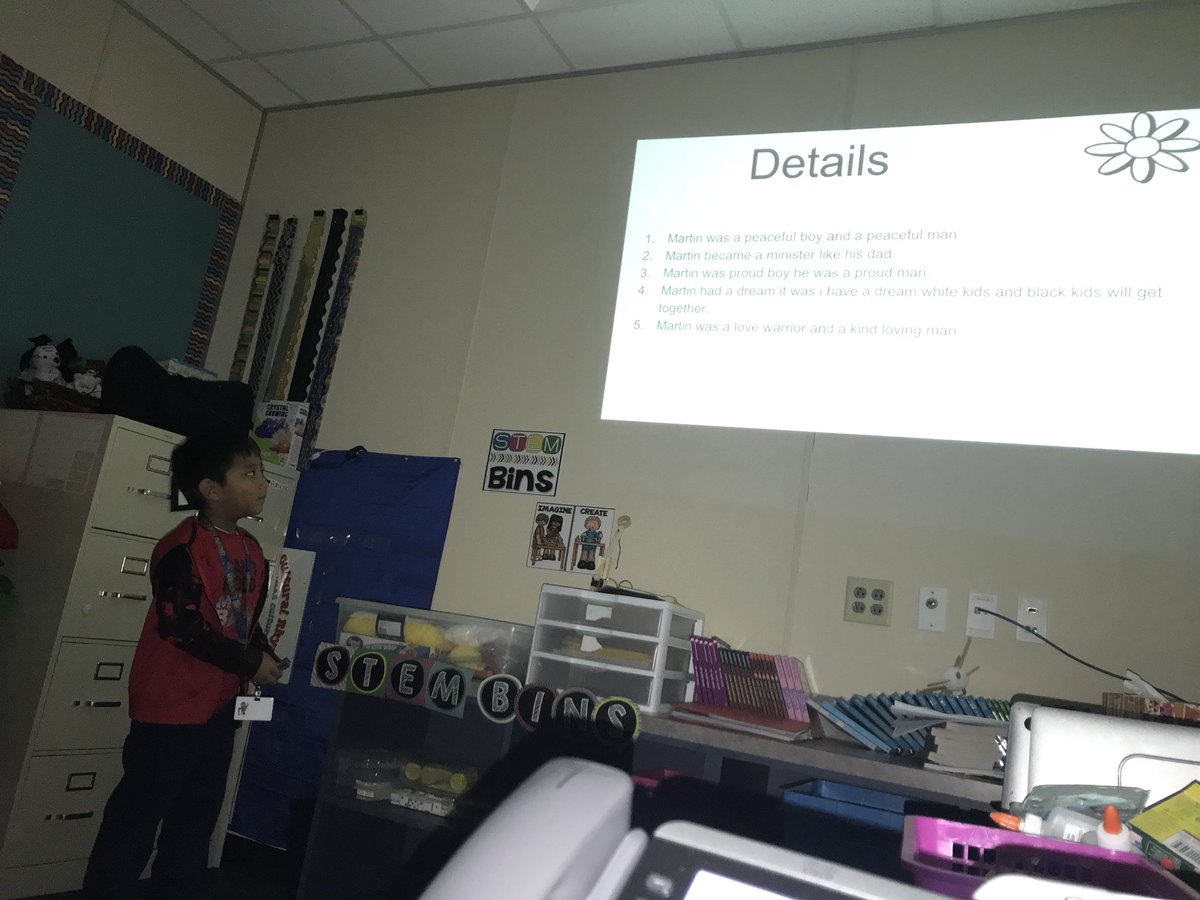 mrskkdixon's tweet photo. Using depth and complexity with some 2nd graders going deeper into Martin Luther King Jr’s life! Then learning how to present that information. #firsttimepresenting #lisdgt @LakelandES https://t.co/T041CIOiqt