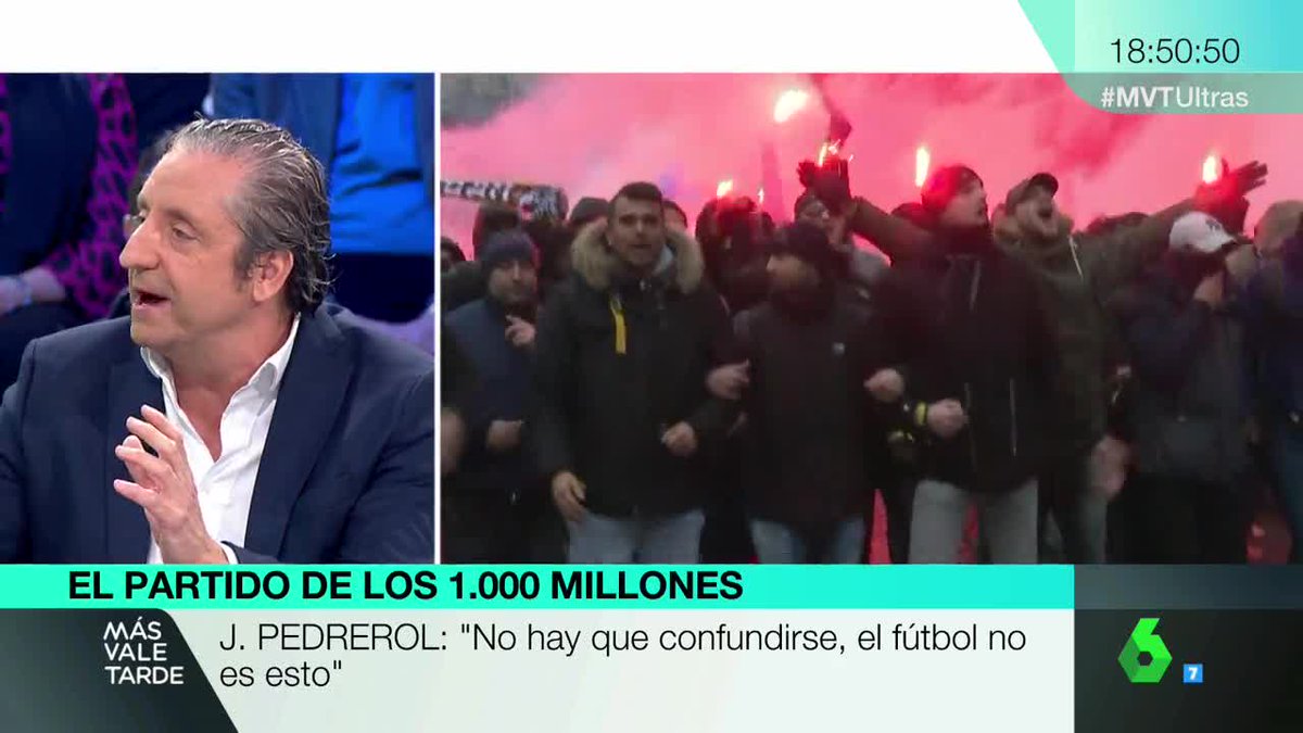 MVTARDE's tweet photo. 🔴@jpedrerol, sobre la presencia de ultras del PSG en Madrid: "No hay que confundirse, el fútbol no es esto" #MVTUltras https://t.co/oDSSEnGfek https://t.co/zVbTboyaK5