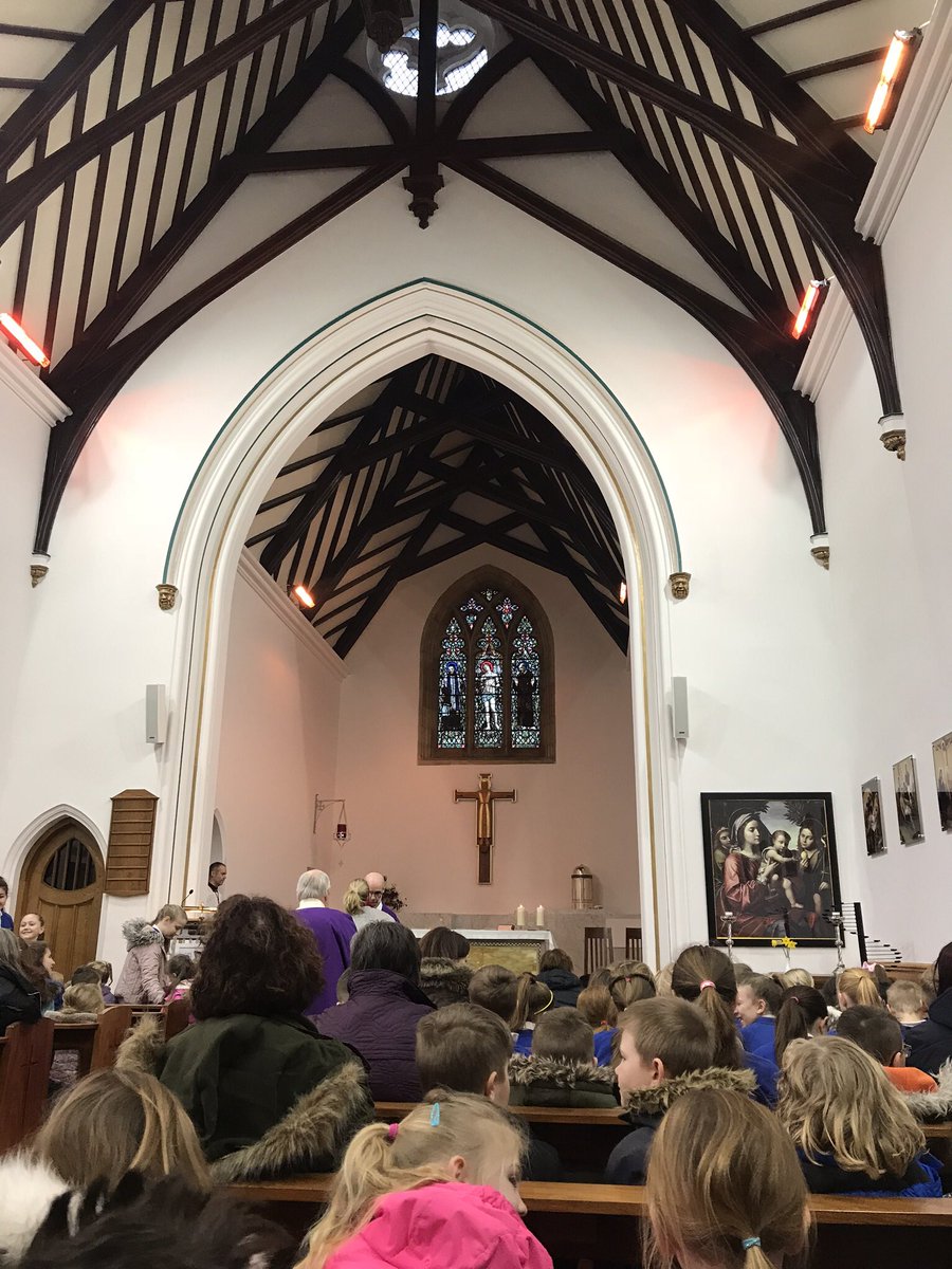 stsylvesters1's tweet photo. We were celebrating the beginning of #Lent today. Whole school mass. #40daystillEaster #ashcross #catholicschools https://t.co/7h48ifXnNU
