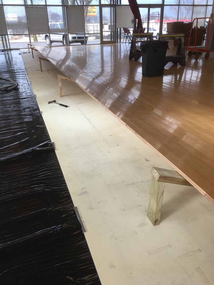 DanceFlexFloors's tweet photo. It's going down at Nashville Ballroom &amp; Co.! Due to some unfortunate water damage to their floor, they are getting a brand new DanceFlex Flooring system. Removal of the old DanceFlex floor starts today. Stay tuned for progress. #DanceFlex #Hardwood #Flooring https://t.co/iOaRZX9sKY