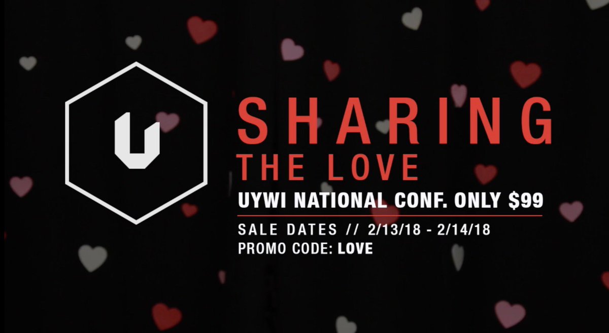 UYWILarry's tweet photo. Last chance to sign up for the #UYWI Natl. Conf. Valentine's Day deal for only $99! Sale ends at midnight. Promo Code: LOVE // Visit: https://t.co/cPpQUdozHm #GatheringTheFaithful #YouthMinistry #Stumin https://t.co/1acspkoKEh