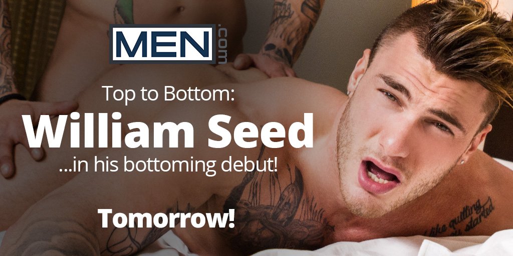 Tomorrow, @William_SeedXXX finally makes his bareback bottoming debut in &q...