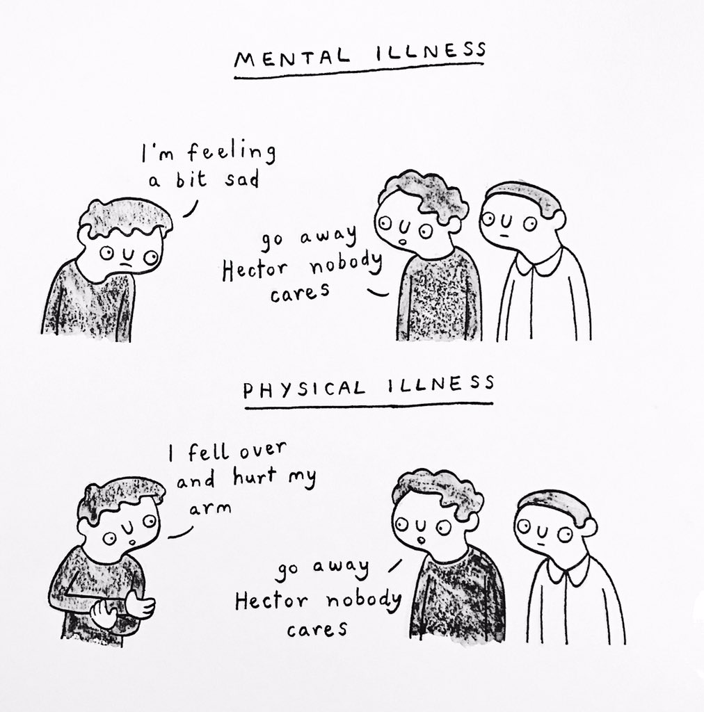 SWatercolour's tweet image. how people treat mental vs physical illness