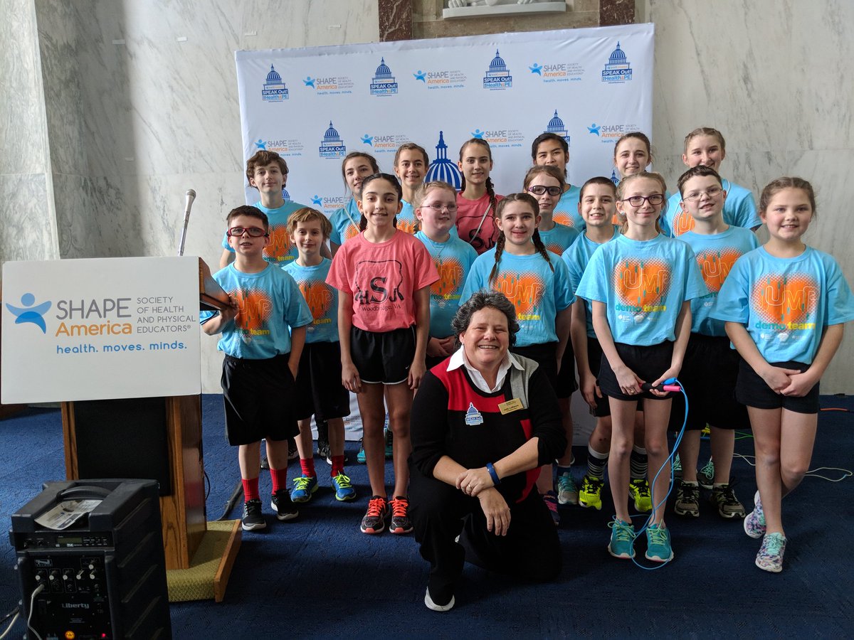 SHAPEAmerica's tweet photo. HT High Flyers and Hop Skip Jump #JRFH demo teams rocked it today! #SHAPEAmerica #SpeakOutDay #MoreTitleIV @jlobianc @USRepMikeDoyle Thank you again for all your support for #HPE! https://t.co/8I4cwUoKZL
