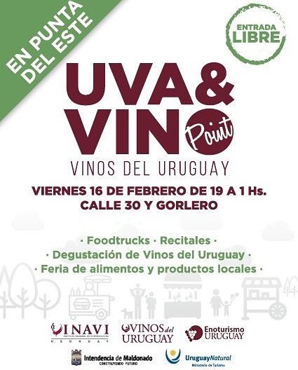 Este 16 de Febrero Uva &amp; Vino Point Calle 30 y #Gorlero, #PuntaDelEste
#wine #testwine #foodtrucks #Gastronomía