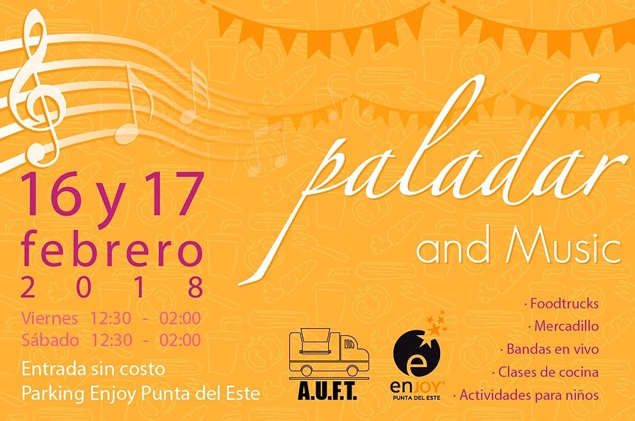 Paladar and Music 16 y 17 de Febrero. Parking Enjoy Conrad #PuntaDelEste
#EnjoyConrad #foodtrucks #Gastronomía
