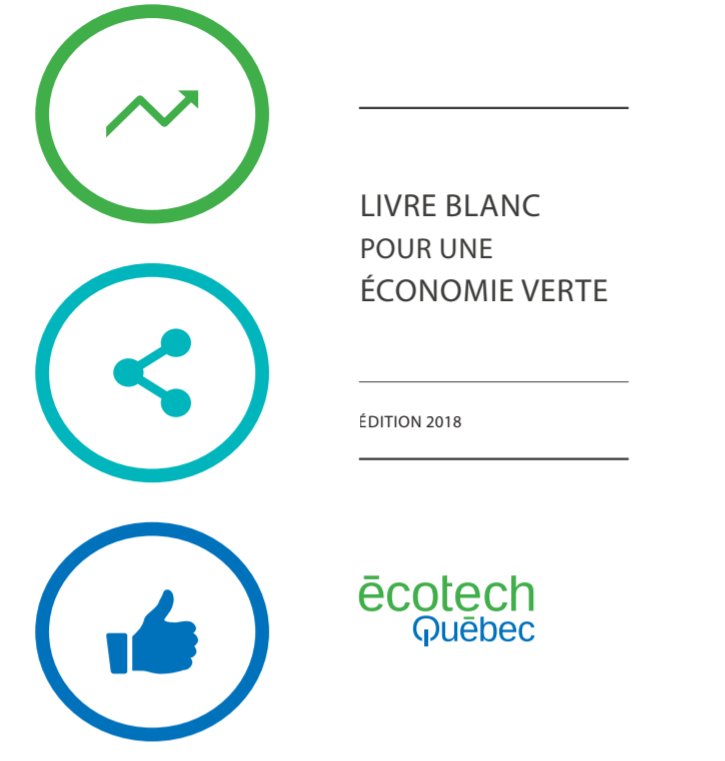 [Communiqué] Alors que le contexte est de plus en plus favorable à la transition vers une #économieverte, @EcotechQuebec dévoile aujourd’hui son nouveau Livre blanc. 16+1 recommandations pour propulser le secteur des #technologiespropres au #Qc! À lire! > bit.ly/2o3TLNy