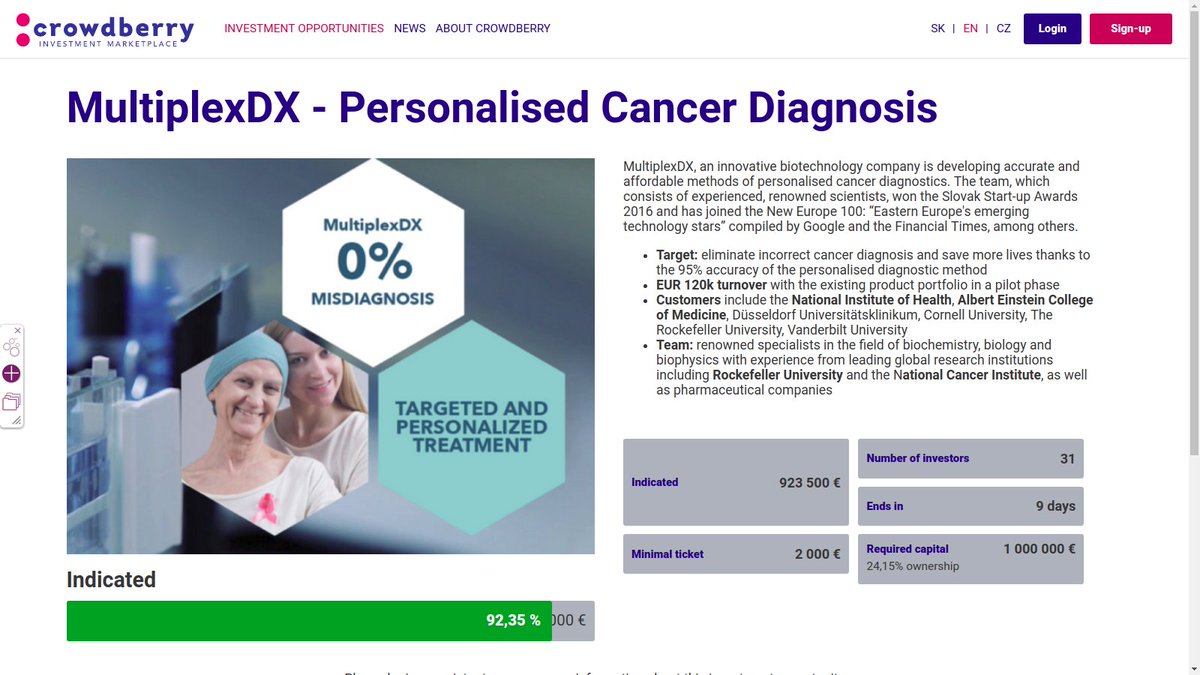 vlckow's tweet photo. Due to popular demand the #investment Opportunity extended.
‼️Thank YOU for your interest ‼️
⭐️ https://t.co/diq4OmYCNe ⭐️
➡️Closing in 1⃣4⃣ days ⬅️
Reached 95.35%
Pls : RT
#biotech #startup #cancer #diagnostics #personalizedmedicine #multiplexdx https://t.co/cBUx0HthSd