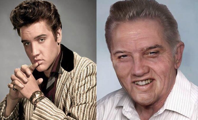 can we talk about this image of Elvis Presley as an old man I just saw on facebook that accompanies a post saying he had been living as a homeless man in