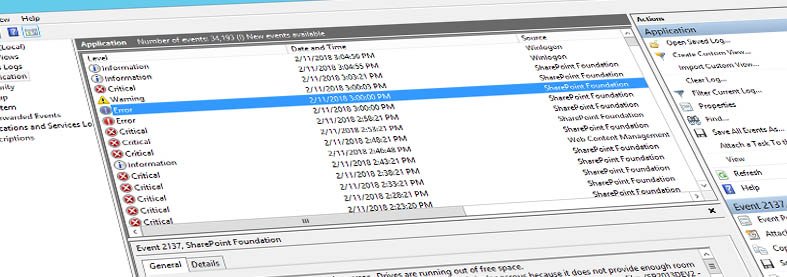 Aptillon's tweet photo. Unchecked Errors in ULS and Windows Event Logs – Just one of the six common items to look for when doing a #SharePoint Health Check. #Aptillon @glapointe https://t.co/DLxSxJaRQf https://t.co/TT7P9my4yD
