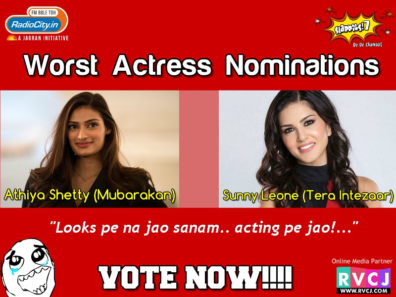 radiocityindia's tweet photo. VOTE NOW for the Worst Actress Category - https://t.co/URHOFKorzs
Share a screen capture after the voting is done & stand a chance to win a gift voucher worth Rs 1000!!*
#Slappies7 #DeDeChamaat
@RVCJ_FB
*T&C applies- For every 5 posts one lucky winner will be declared!! https://t.co/B2DCzm4ILK