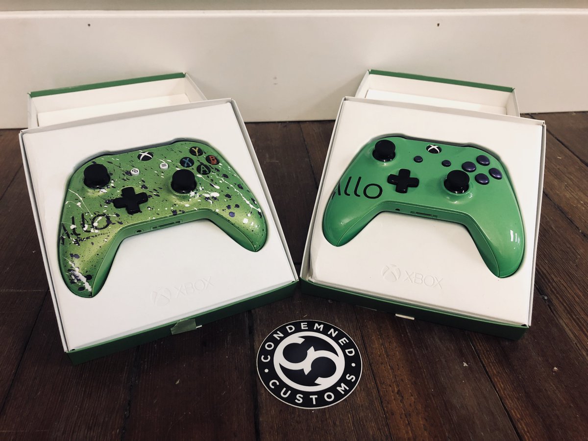 AlloFiber's tweet photo. It's absolutely acceptable to spend Valentine's Day with your ALLO wifi. Tell us what game you'd play using these custom controllers painted by @CondemnedCustom for a chance to win one! https://t.co/3xdt6tqqU1