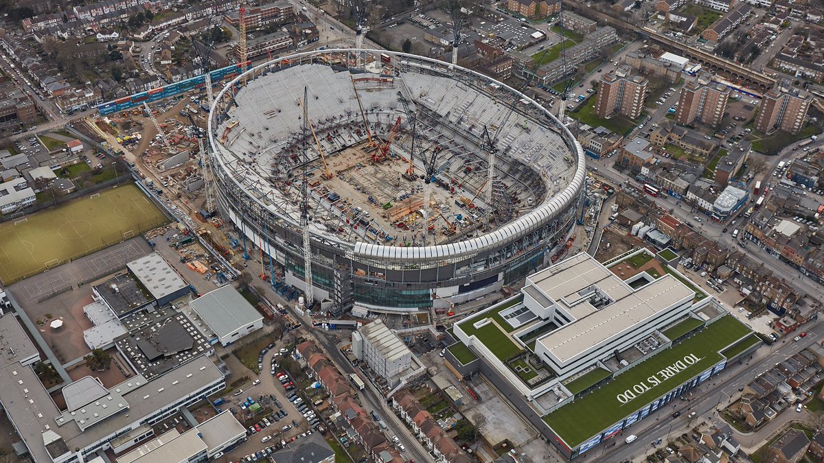 🏟️ #SpursNewStadium looking 👌 from the sky this week. 🚁