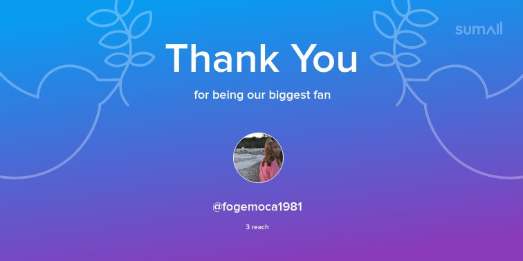 Our biggest fans this week: @fogemoca1981. Thank you! via sumall.com/thankyou?utm_s…